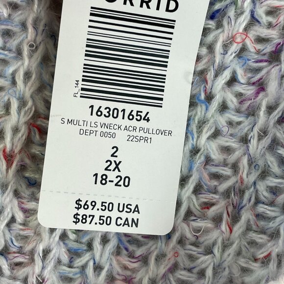 NEW Torrid Womens Plus 2X V Neck Pullover Sweater Multicolor Knit - Picture 9 of 15